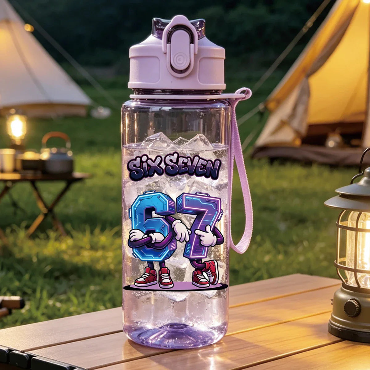 500ml 17oz Printed Straw Cup | BPA Free Summer Sports Water Bottle