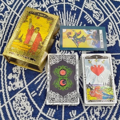 Nouveau Tarot Rider Waite en plastique, dorure à chaud, cartes de divination exquises pour jeu de société, pour collection.