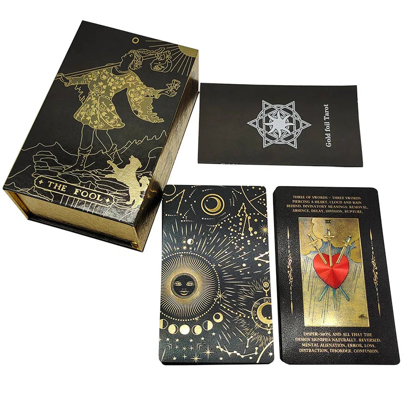 Nouveau Tarot Rider Waite en plastique, dorure à chaud, cartes de divination exquises pour jeu de société, pour collection.