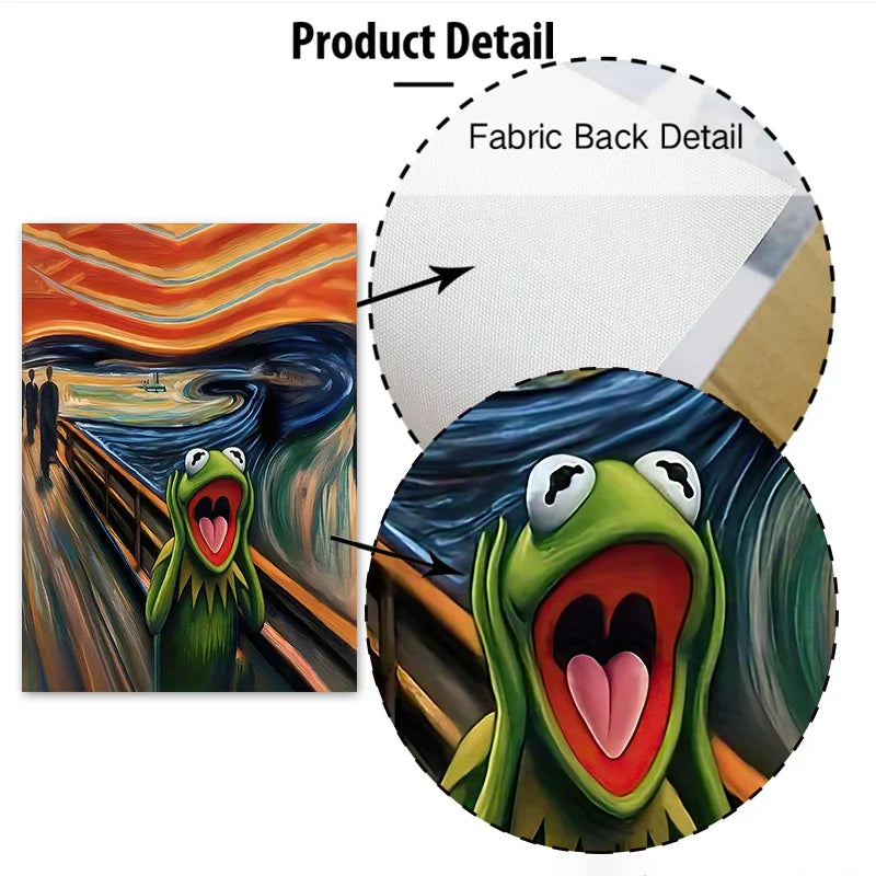 Tableau mural abstrait moderne, peinture de grenouille hurlante, impression sur toile HD, affiche de décoration pour maison, salon, chambre, salle de classe