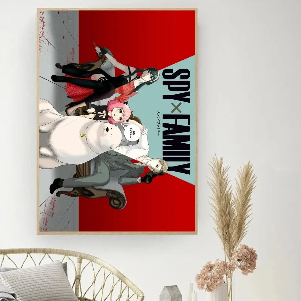 Lienzo clásico retro, anime "Spy X Family", póster impreso en HD, pintura decorativa para el hogar, sala de estar, dormitorio