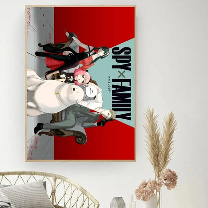 Lienzo clásico retro, anime "Spy X Family", póster impreso en HD, pintura decorativa para el hogar, sala de estar, dormitorio