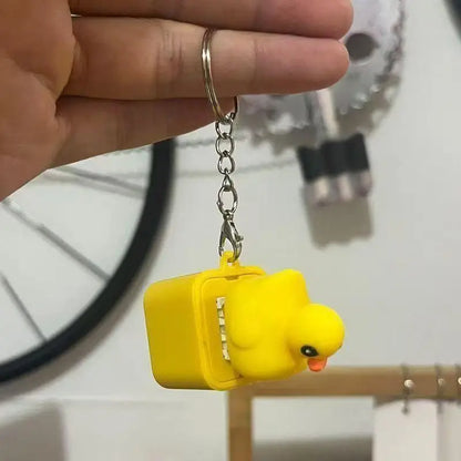Funny Croaking Frog Duck Keychain | Rechargeable Fidget Clicker with LED Sound
