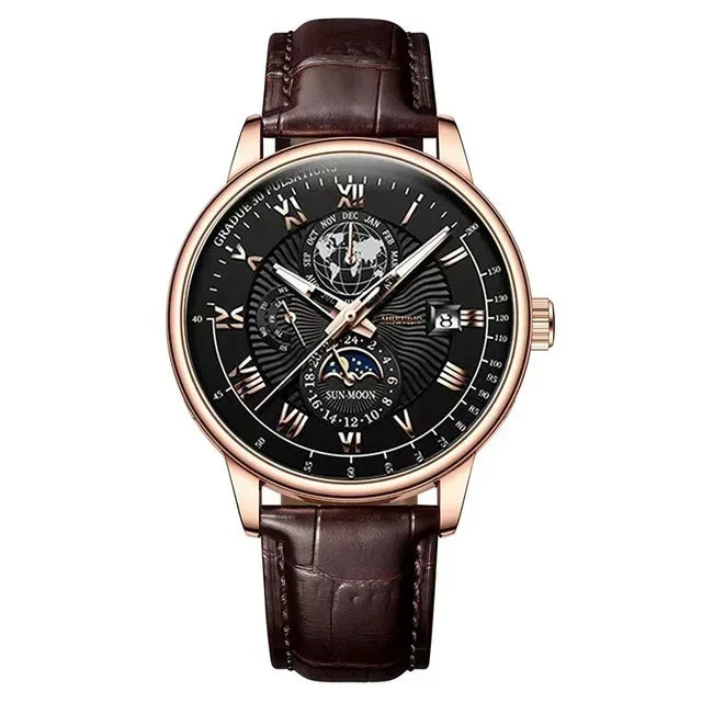2026 Luxury Men's Sport Watch | Waterproof Luminous Leather Quartz Wristwatch