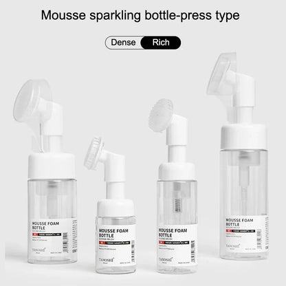 30ml 60ml 100ml 150ml Empty Foam Pump Bottle with Silicone Brush Head | Portable Face Cleanser Dispenser
