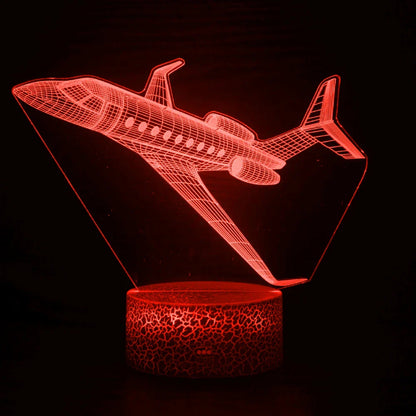 Airplane 3D LED Night Light | USB Illusion Bedside Lamp for Bedroom Decor