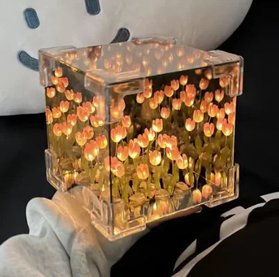 DIY Tulip Mirror Cube Lamp | Handmade Craft Night Light for Bedroom