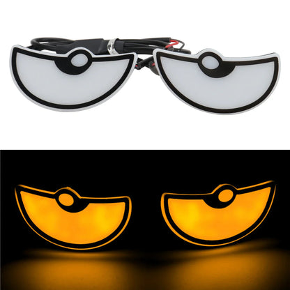 2PCS Car LED Demon Eye Light Semicircle Eagle Eye Motorcycle Tail Decorative Lights Dynamic Strobe Turn Signal Light Universal