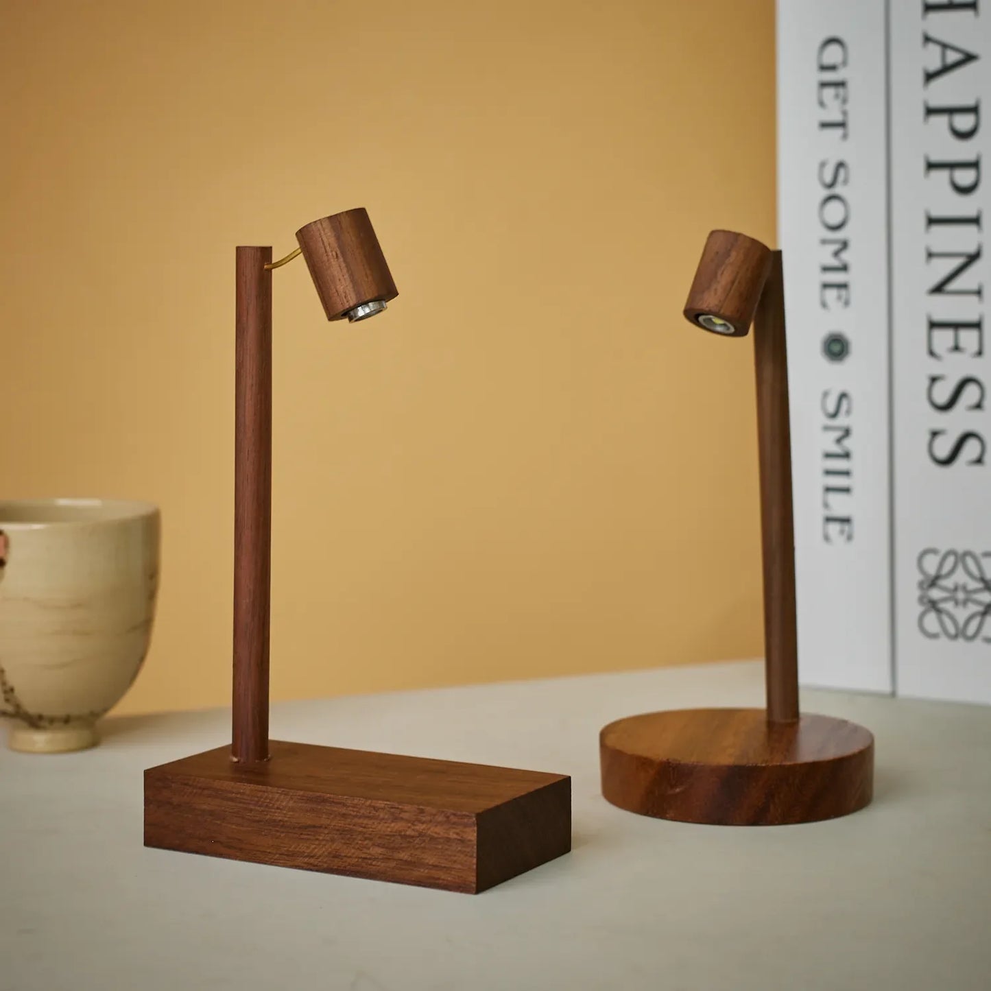 Wooden Table Lamp Retro Night Light with Rotary Switch LED Eye Protection Bedside Lamp Desktop Decorative Lights