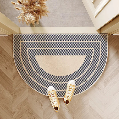 VIKAMA Modern Simple Entry Door Mat Semi-circular Non-slip Dirty Resistant Entryway Foot Mat Kitchen Carpet Home Decoration