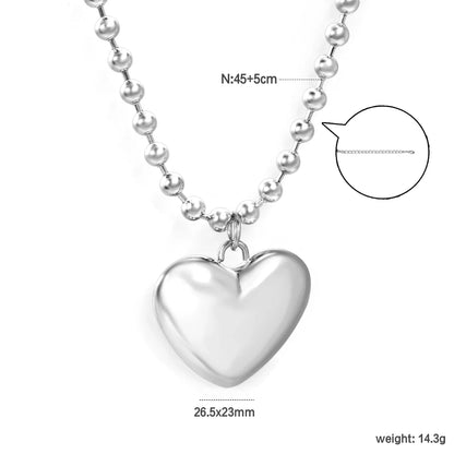 ASONSTEEL Romantic Heart Pendant Necklace | Gold Stainless Steel Choker for Women Gift