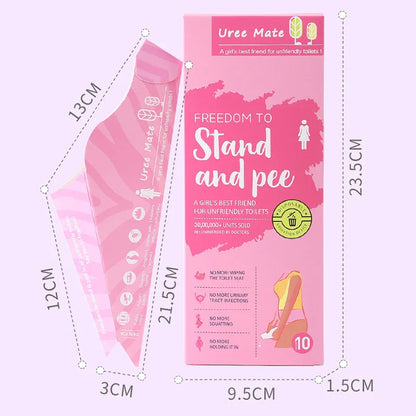Disposable Female Urination Device | 10 Pack Portable Standing Pee Funnel for Travel Camping