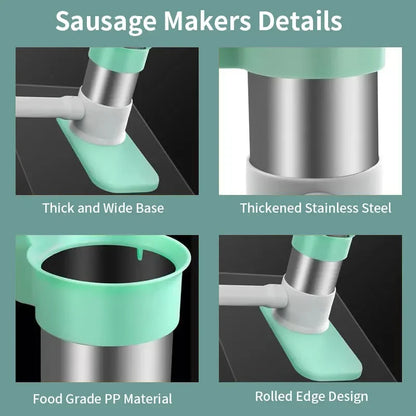 Sausage Stuffer Machine with 4 Stuffing Tubes Meat Stuffer Sausage Filling Tool Household Manual Vertical Sausage Maker Tool Kit
