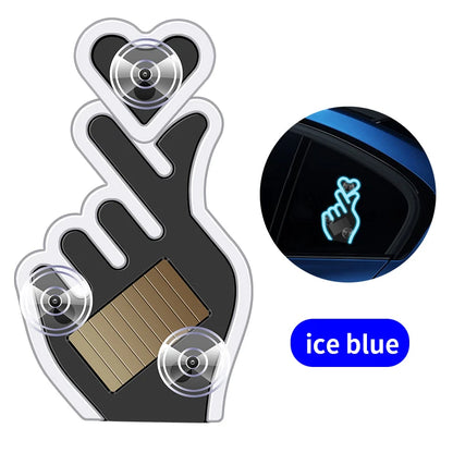 Solar Heart Shaped LED Ambient Light | Solar Powered Car Window Neon Light