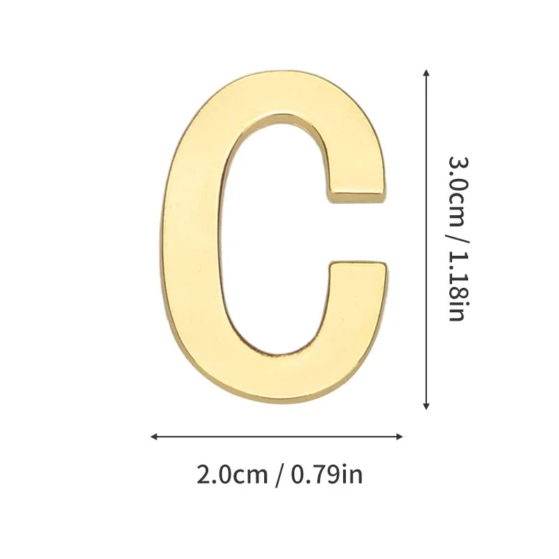 1 Pieza de metal autoadhesivo, número de casa, letras del alfabeto inglés para placa de puerta de apartamento, mesa, pegatinas de número de buzón de 3 x 2 cm
