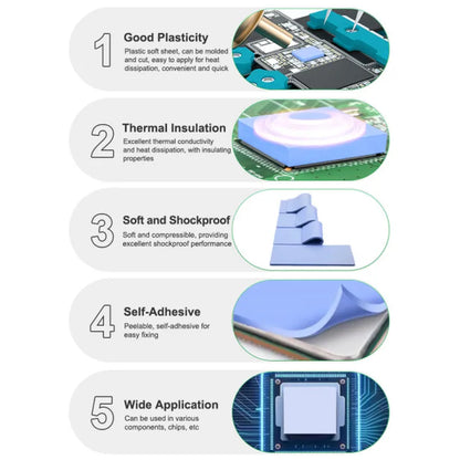 RELIFE RL-098 100PCS Pre-cut Thermal Pads for IC Chip | High Conductivity Silicone Sheets