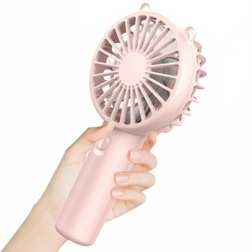 Portable Hand Fan | Mini Handheld Fan with 3-Speed Airflow Control | USB Rechargeable for On-the-Go Comfort