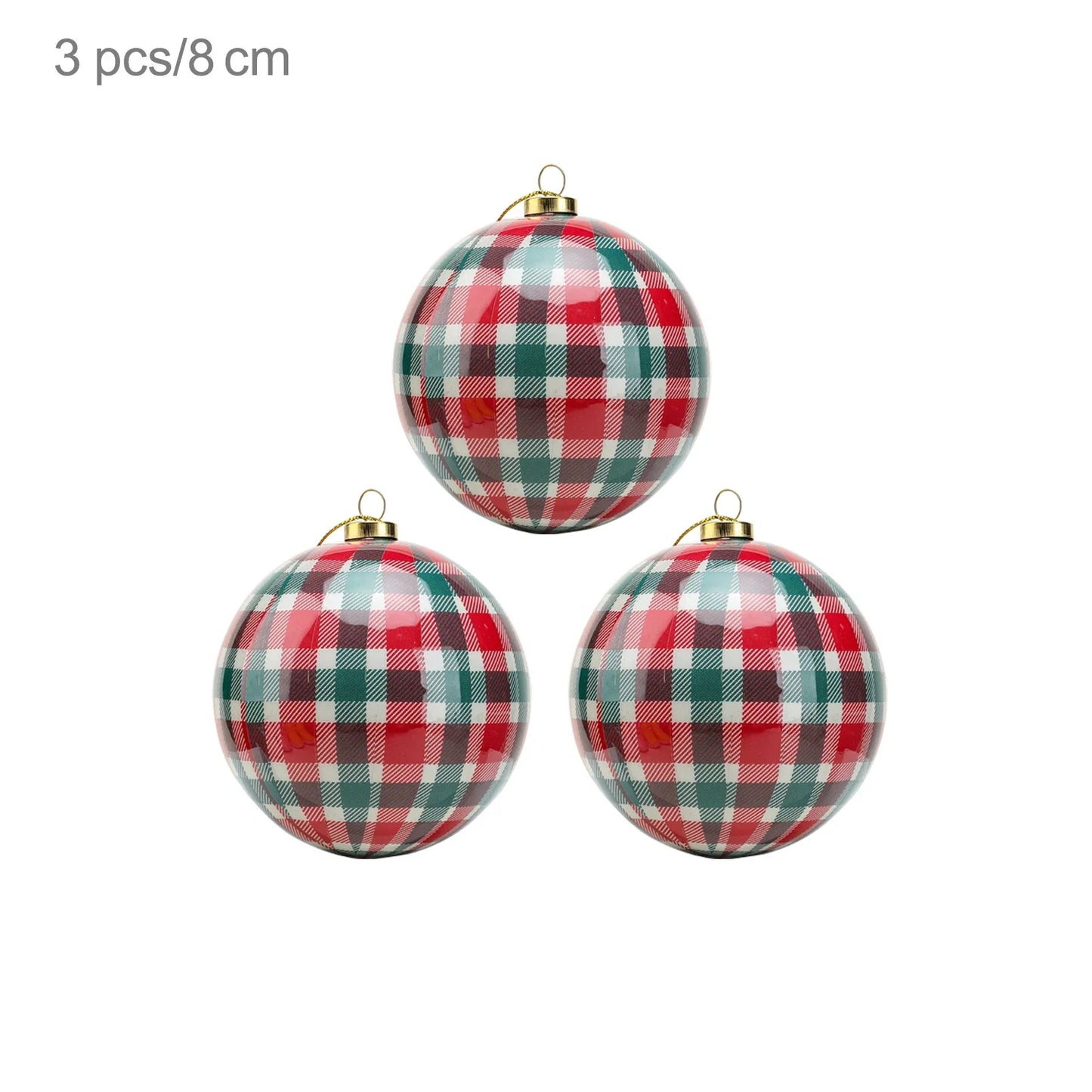 3 boules de Noël 8cm Cadeaux Originaux Décoration de Noël 2024 Décorations de Sapin de Noël Cadeau Pendentifs Boules