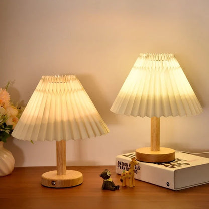 Nordic Pleated LED Table Lamp Foldable USB DIY Bedside Night Light Home Decor