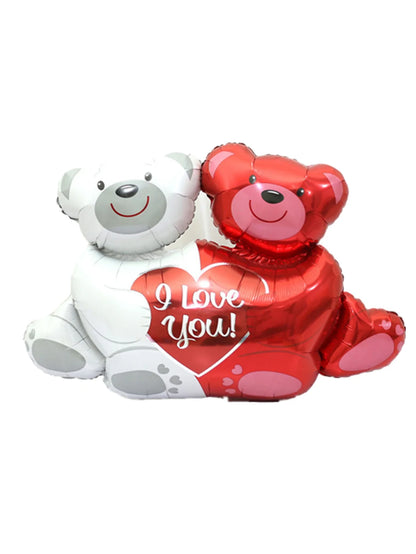 Heart to Heart Love Bear Balloon | Valentine's Day Decor with Stand