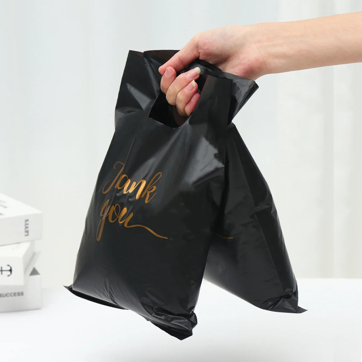 100 sacs de remerciement en plastique, sac cadeau, sac de courses, fourre-tout 20*30cm, sac cadeau pour anniversaire, mariage, fêtes, bonbons, biscuits