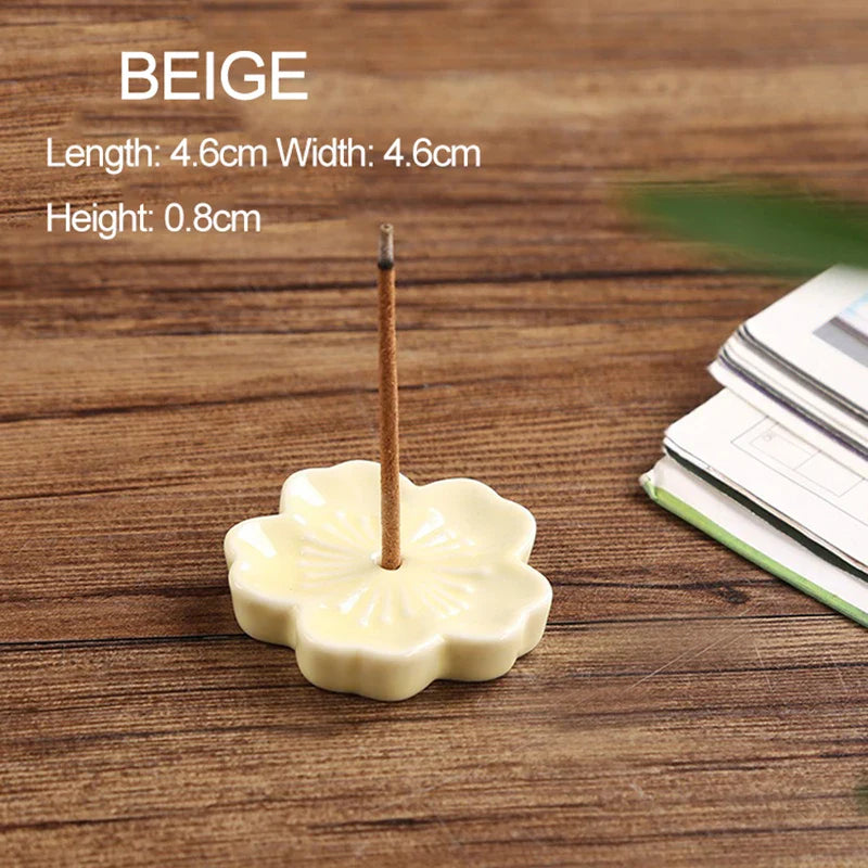 Ceramic Cherry Blossom Incense Holder | Aromatherapy Burner for Home & Office