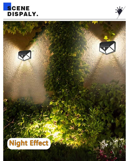 100 LED Solar Motion Sensor Light | Waterproof Outdoor Wall Lamp for Yard Security