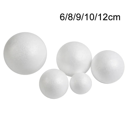 6-12cm White Polystyrene Foam Balls for DIY Crafts and Wedding Decor | LEENKEA