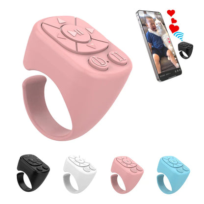 Tiktok Scrolling Ring Bluetooth Remote Control for iOS & Android – Wireless Camera Shutter and Media Control