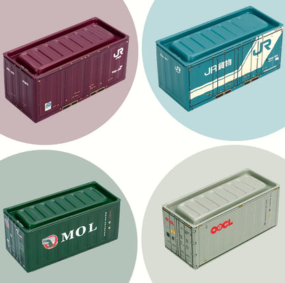 Lot de 4 mini boîtes de rangement en fer de style industriel rétro, décoration créative, objet de collection, mini conteneur de bureau, cadeaux miniatures