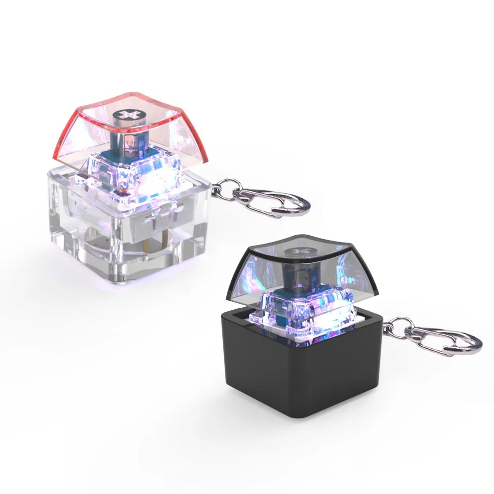 Mechanical Keyboard Keychain Fidget Toy | LED Stress Relief Key Cap Pendant