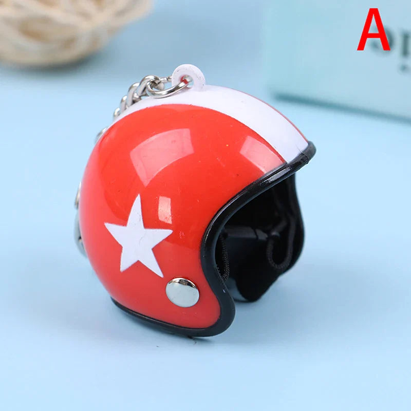 Mini Motorcycle Helmet Keychain | Cute Metal Key Ring for Women and Men