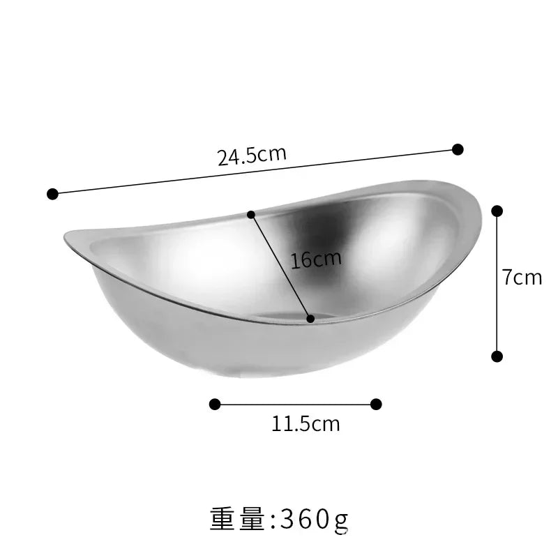 Bol coréen en lingot doré en acier inoxydable 304, bol à salade, bol à dessert et collation commercial, vaisselle coréenne