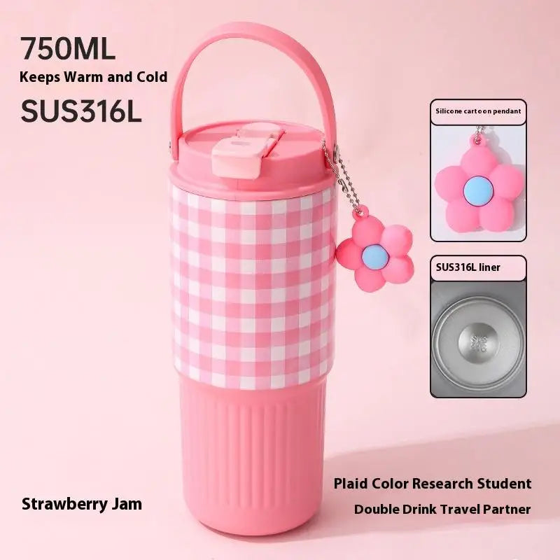 316 Stainless Steel Insulated Travel Mug | Leakproof Car Thermos Cup with Handle