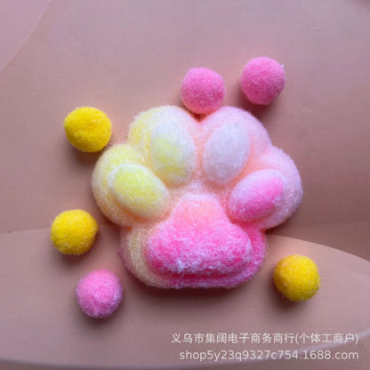 Rainbow Cat Paw Squishy Toy | Three Color Slow Rebound Stress Relief Fidget Toy