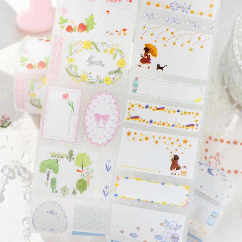 Cute Masking Tape Stickers for Junk Journal | 5x200cm Decorative Craft Tape Roll