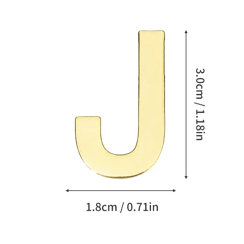 1 Pieza de metal autoadhesivo, número de casa, letras del alfabeto inglés para placa de puerta de apartamento, mesa, pegatinas de número de buzón de 3 x 2 cm