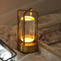 LED Crystal Table Lamp Touch Dimmable Rechargeable Bedside Night Light Decor