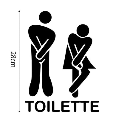 French Bathroom Toilet Sign Vinyl Sticker Decal | WC Entrance Sign Door Decal for France Home
