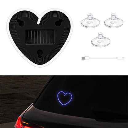 Solar Powered Heart Neon Light | Car Ambient LED Lamp