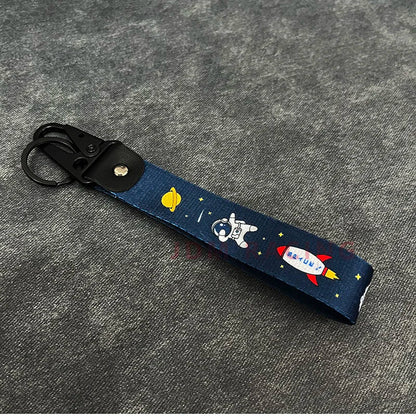 Nylon Key Strap Embroidery Lanyard | JDM Racing Car Keychain