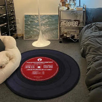 Tapis rond VIKAMA Record Music Cd Tapis de sol pour chaise de jeu Chambre décorée Salon Grande surface Tapis antidérapant
