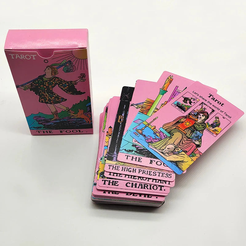 Without Gold Waterproof Plastic Tarot Cards With Manual PVC Board Game Astrologic Oracle Deck For Beginners