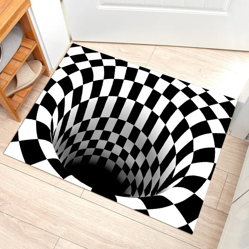 VIKAMA Tapis de Sol 3D Effet Vertige en Velours Cristal  Durable et Facile à Nettoyer Tapis Antidérapant pour la Décoration Intérieure  Paillasson d'Entrée