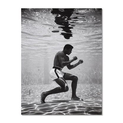 World Boxing Champion Ali Classic Scene Wall Art Poster Boxer Tyson Mural Modern Home Decor Perfect for Living Room Decor