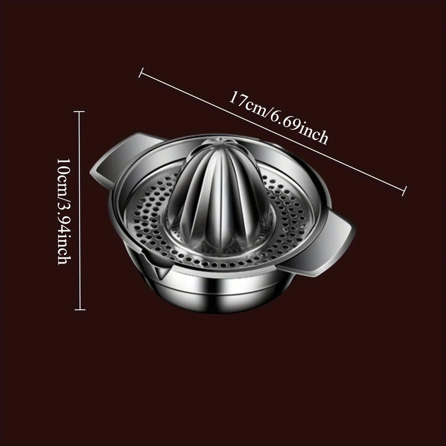 Manual Stainless Steel Lemon Orange Squeezer Citrus Juicer Hand Press with Bowl And Strainer for Fresh Juice Extraction