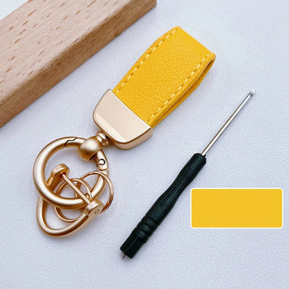 Luxury Suede Leather Flip Fur Keychain | Car Key Accessory
