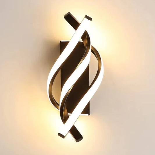 Applique Murale LED Spirale Incurvée – Luminaire Moderne pour Chambre, Salon, Couloir