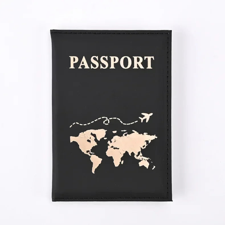World Map Passport Cover | PU Leather Travel Wallet