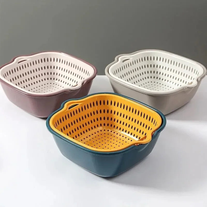 6-Piece Fruit & Vegetable Drain Basket Set – Kitchen Colander